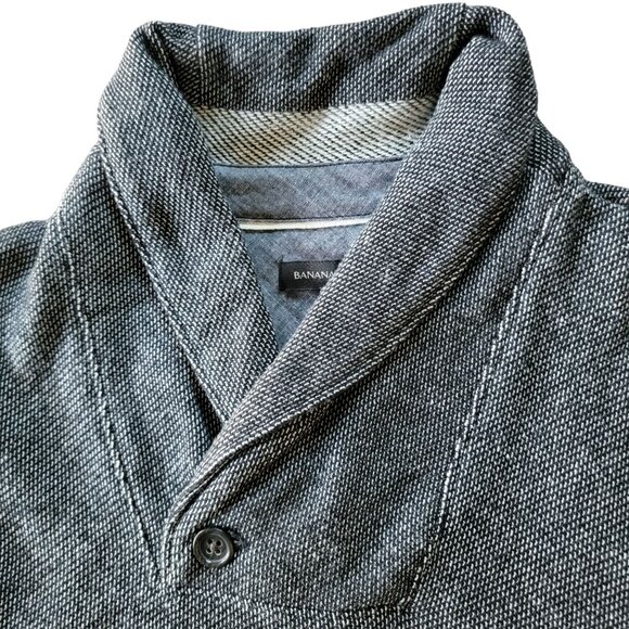 Banana Republic Mens Grey Shawl Collar Pullover Sweater Size M - Picture 2 of 15